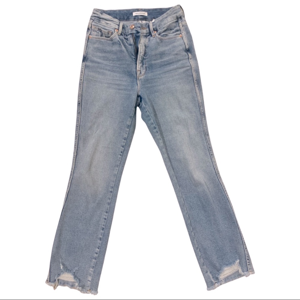 Good American Jeans distressed ankle- Good Curve